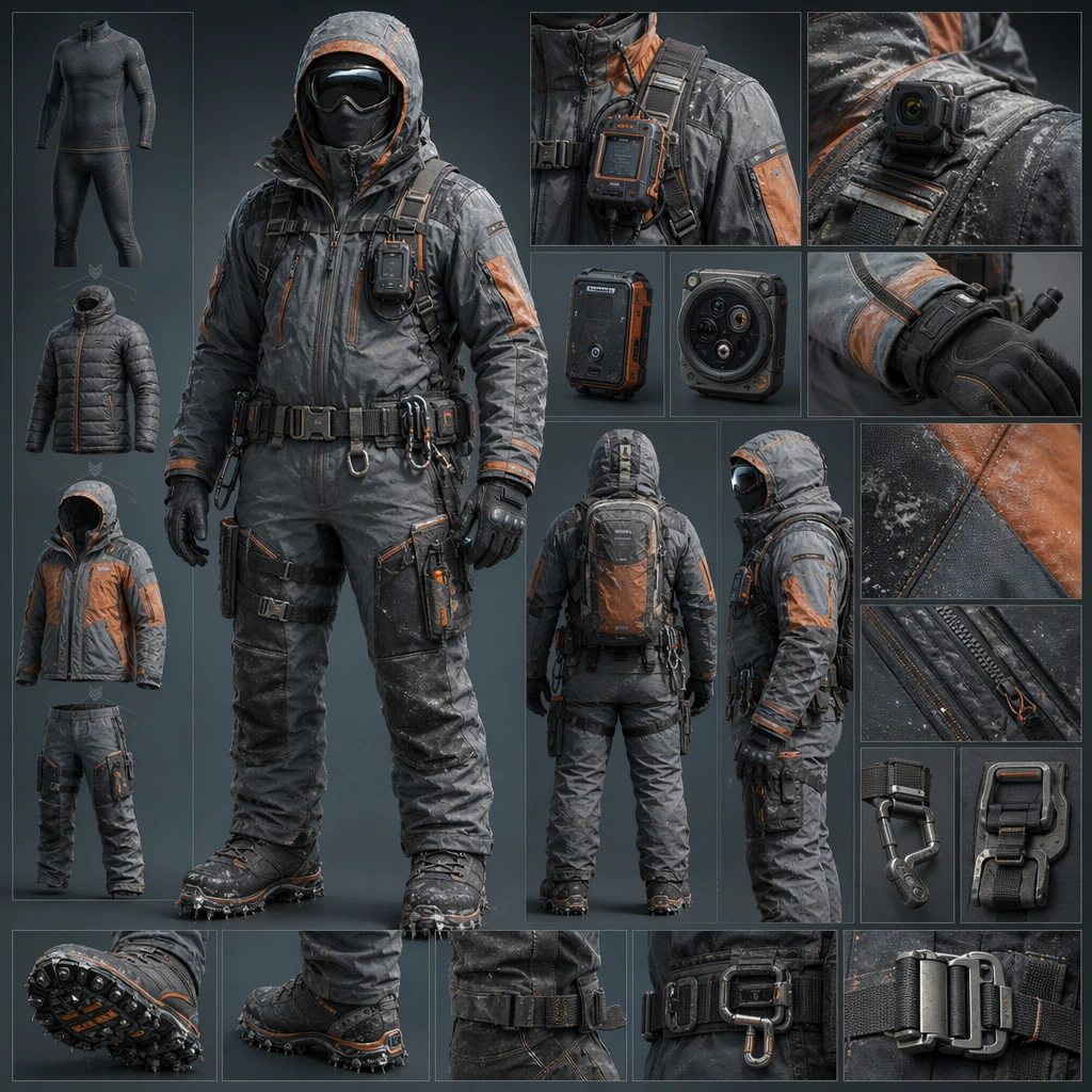 Polar Survey Suit and Equipment Board — ChaosRealmsAI · MIT