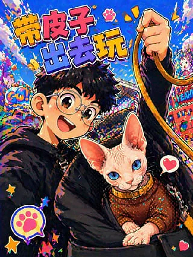 Example generated from “Anime Pop Sphynx Cat Outing Poster”
