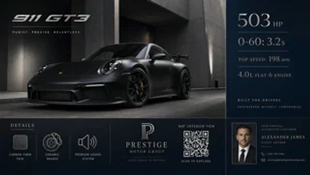 Example generated from “Luxury GT3 Dealership Poster”