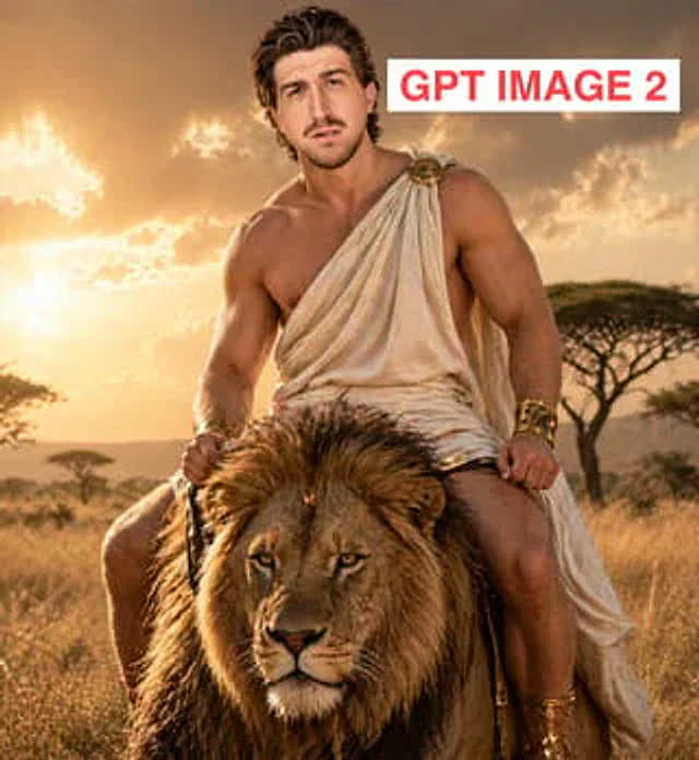 Example generated from “Greek God Riding a Lion”