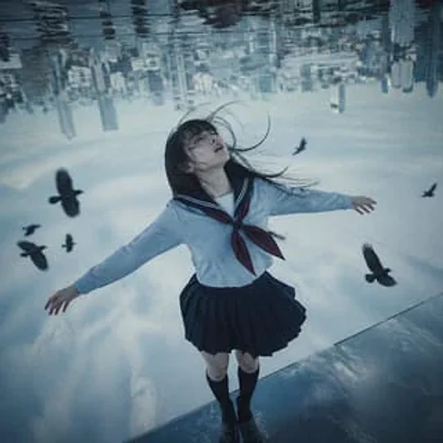 Example generated from “Upside-Down Sky Schoolgirl”