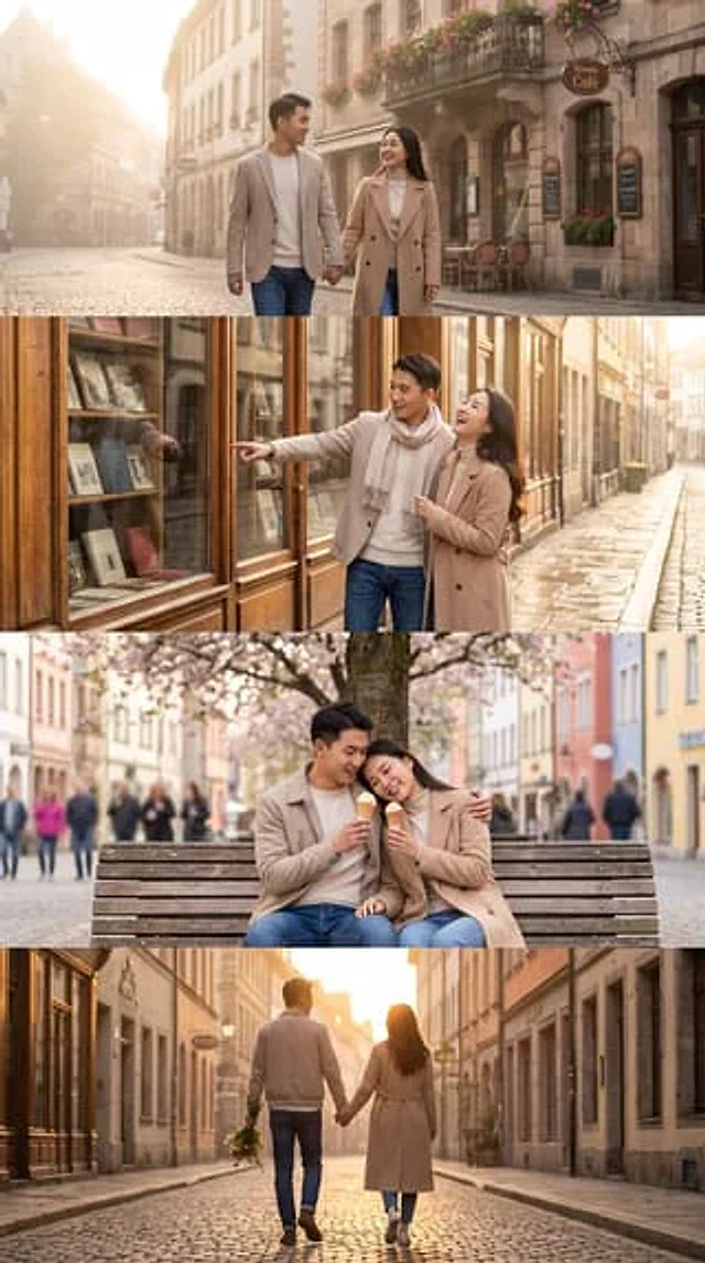 Example generated from “Comic / Storyboard - Romantic Chinese Couple in Europe”