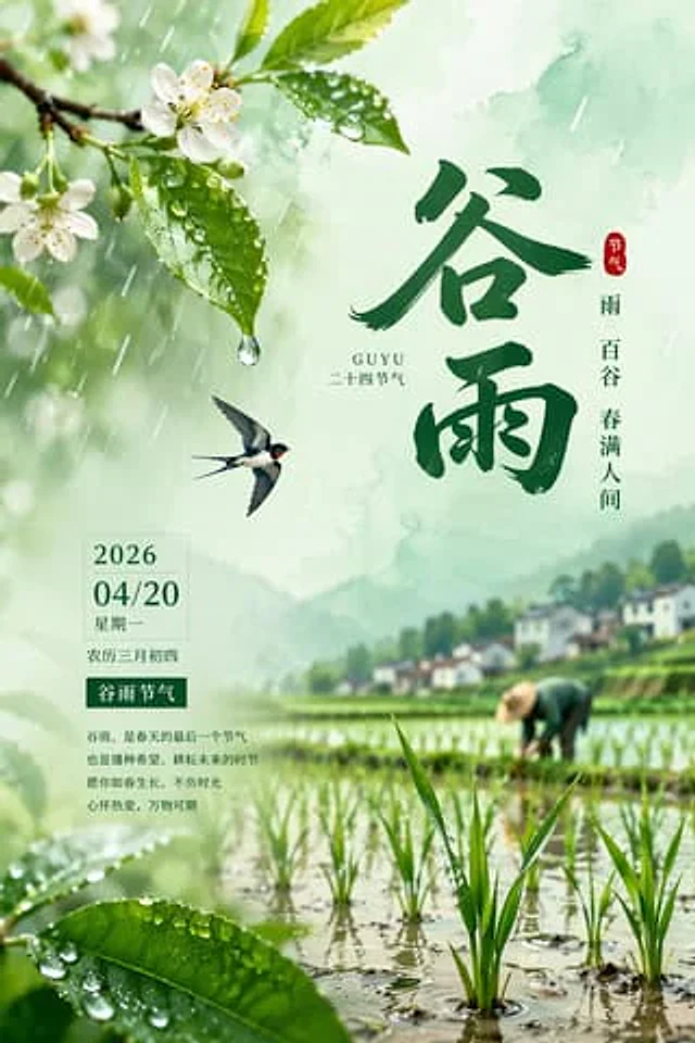 Example generated from “2026谷雨节气唯美海报设计”
