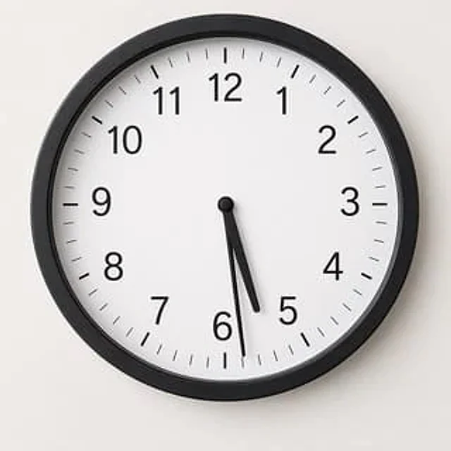 Example generated from “Minimal Analog Wall Clock at 05:29”