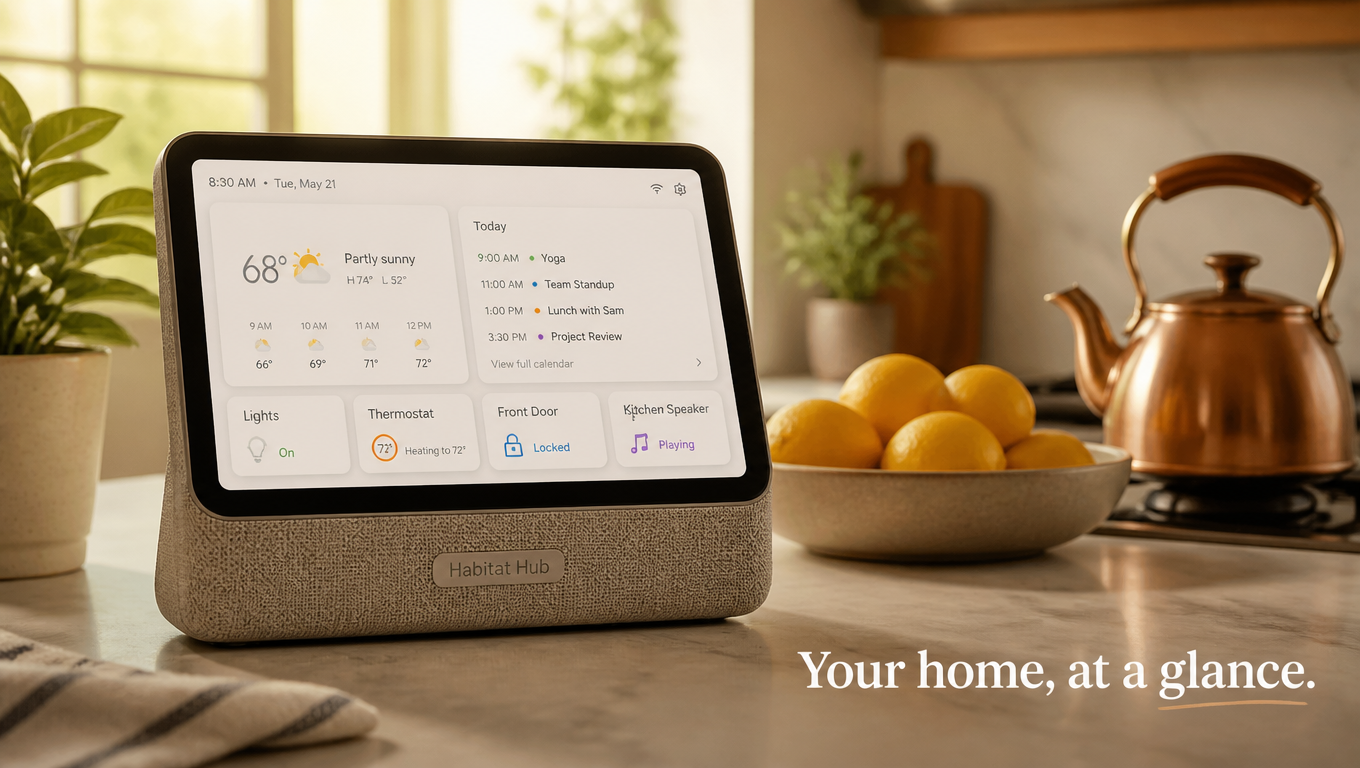 Example generated from “Habitat Smart Display Hub — API Models · CC BY 4.0”