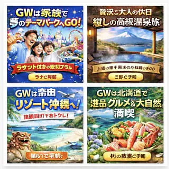 Example generated from “Four Japanese Travel Ad Panels”