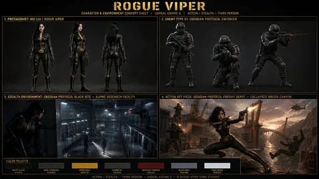 Example generated from “ROGUE VIPER 游戏概念设定板”
