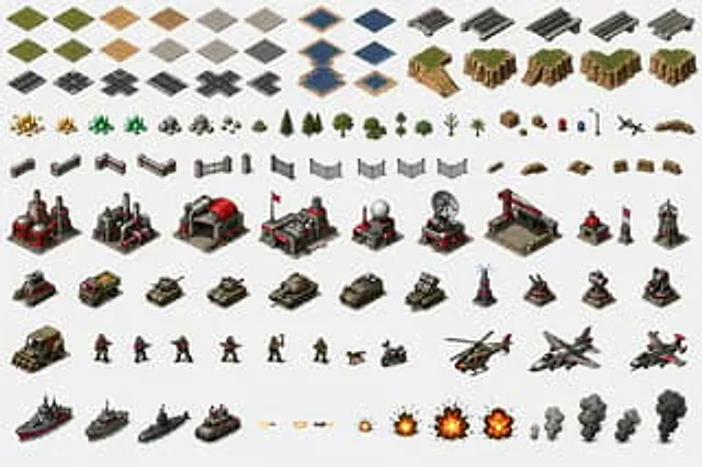 Example generated from “Red Alert Style Pixel Sprite Sheet”