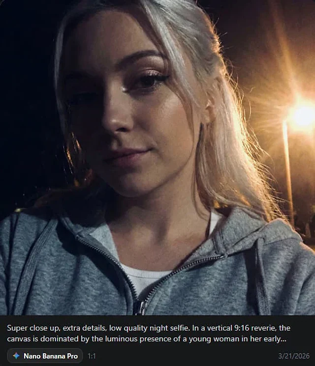 Example generated from “Profile / Avatar - Ethereal Night Selfie Portrait”