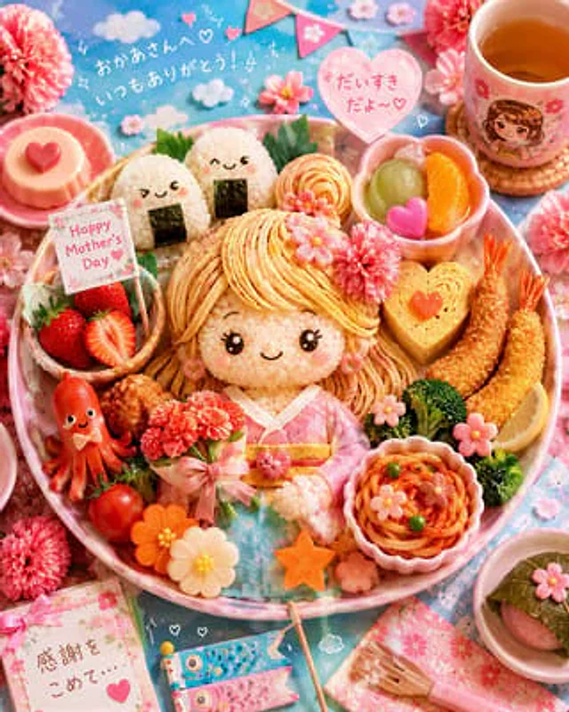 Example generated from “Kawaii Mother's Day Bento Food Art”