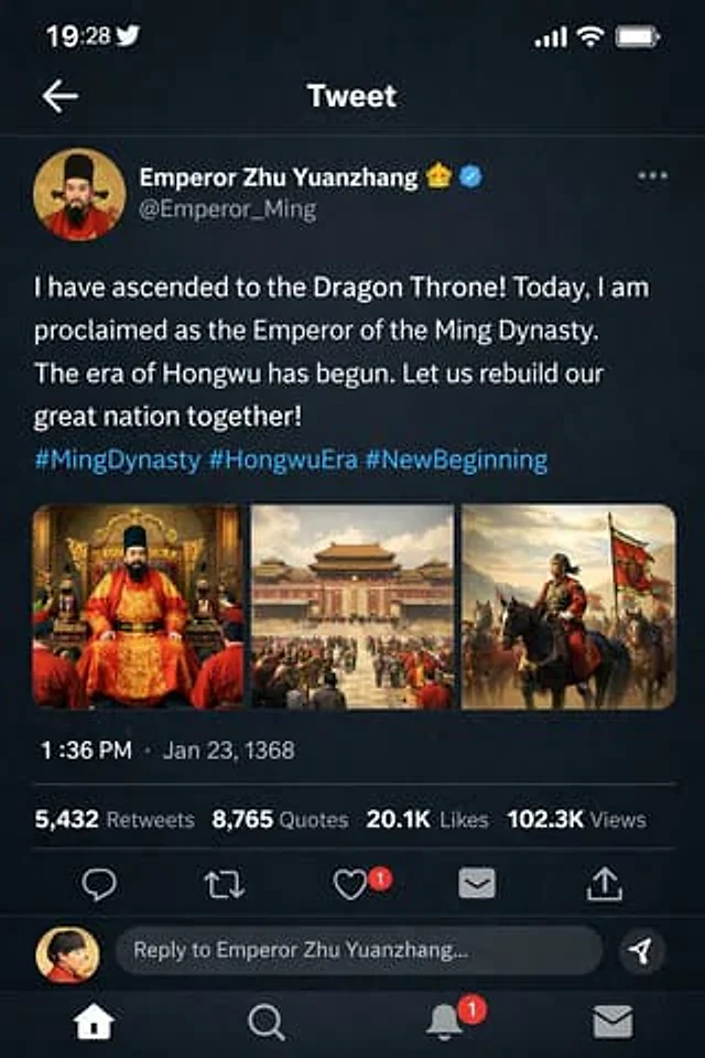Example generated from “Historical Figure Social Media Mockup”