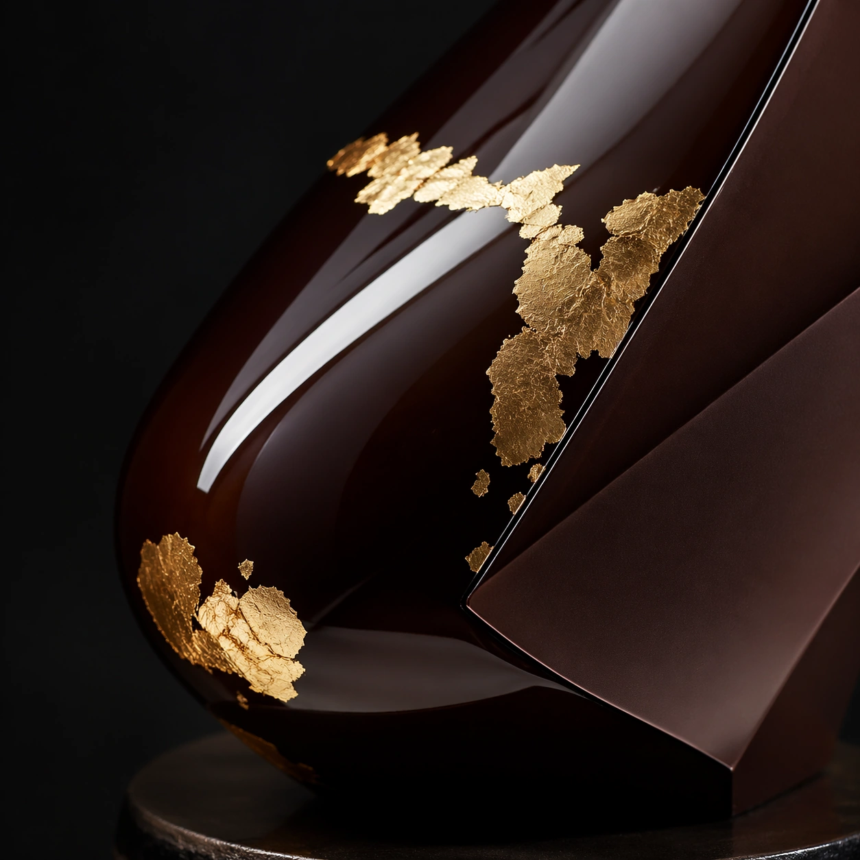Chocolate Gold-Leaf Mirror Macro — ChaosRealmsAI · MIT