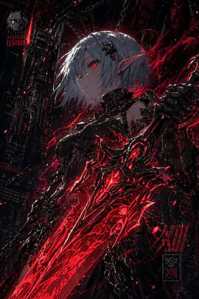 Example generated from “Dark Cyber Elf With Crimson Blade”