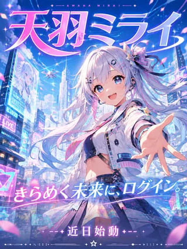 Example generated from “Futuristic VTuber Debut Poster”