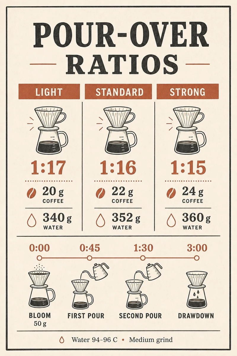 Example generated from “Coffee Brewing Ratio Wall Chart”