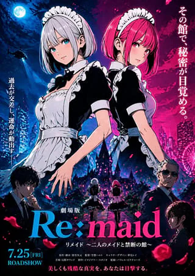 Example generated from “Anime Maid Thriller Movie Poster”