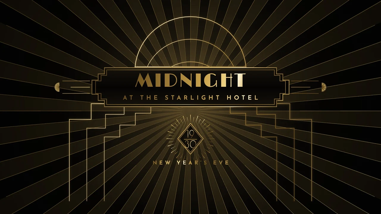 Art Deco — Midnight at the Starlight Hotel (code-generated animation; creator style recipe)