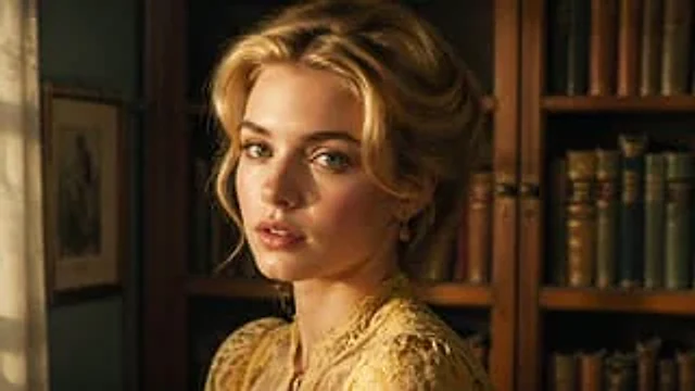 Example generated from “Cinematic Woman in Vintage Library”