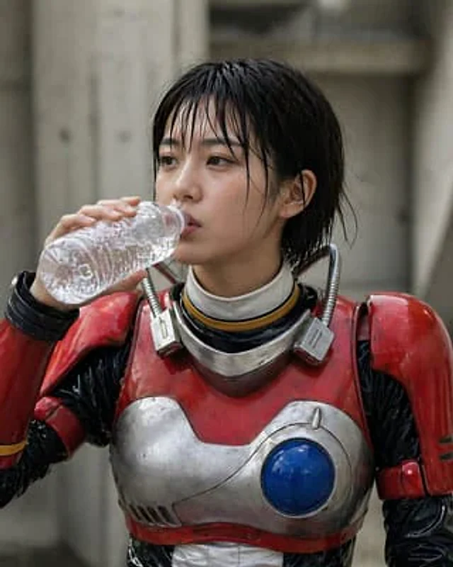 Example generated from “Retro Tokusatsu Armor Candid Portrait”