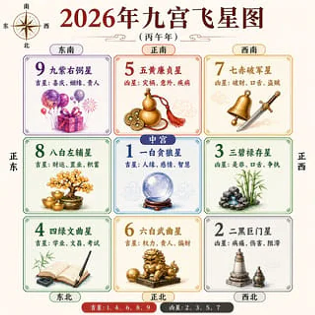 Example generated from “2026 Nine Palaces Flying Star Chart”
