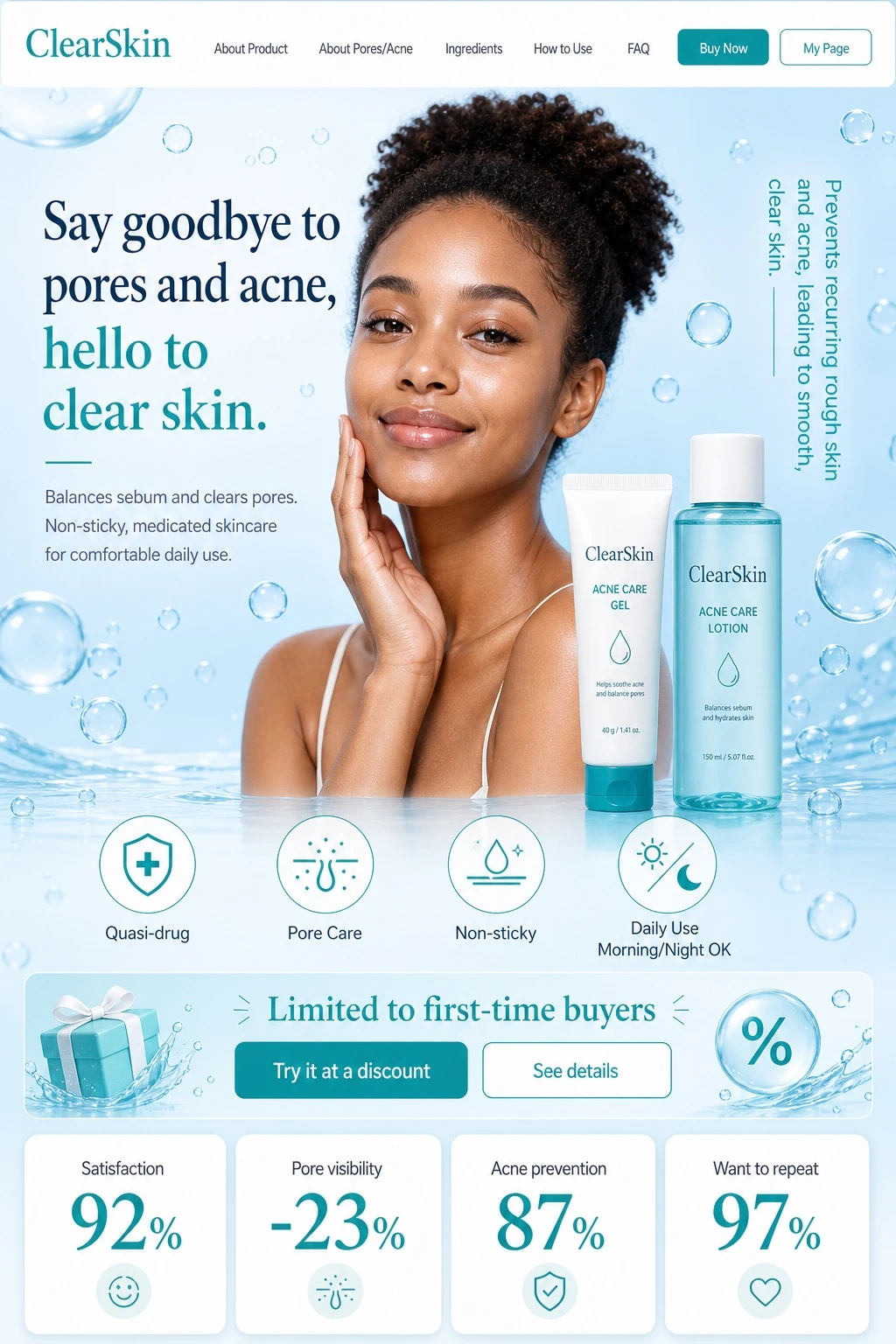 Fictional Skincare Landing-page Layout — ClawLabs AI · MIT