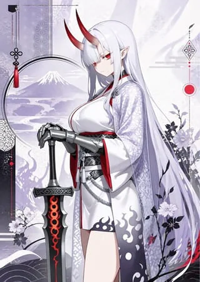 Example generated from “Elegant Oni Warrior Portrait”