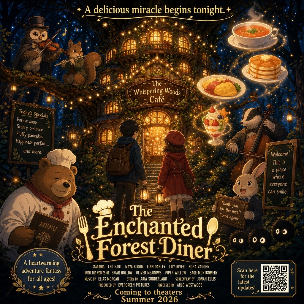 Fictional Enchanted Forest Film Poster — ClawLabs AI · MIT