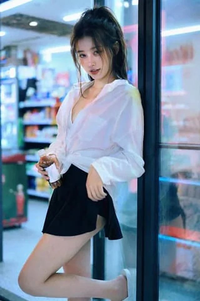 Example generated from “深夜便利店里的性感霓虹少女”