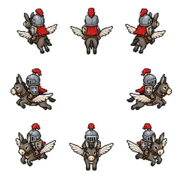 Example generated from “Winged Donkey Knight Sprite Sheet”