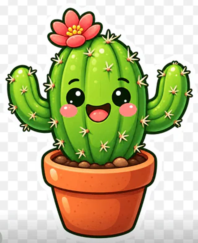 Example generated from “Kawaii Cactus Sticker”