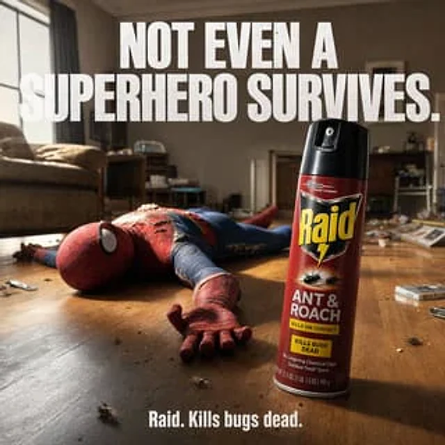 Example generated from “Darkly Comic Bug Spray Ad”