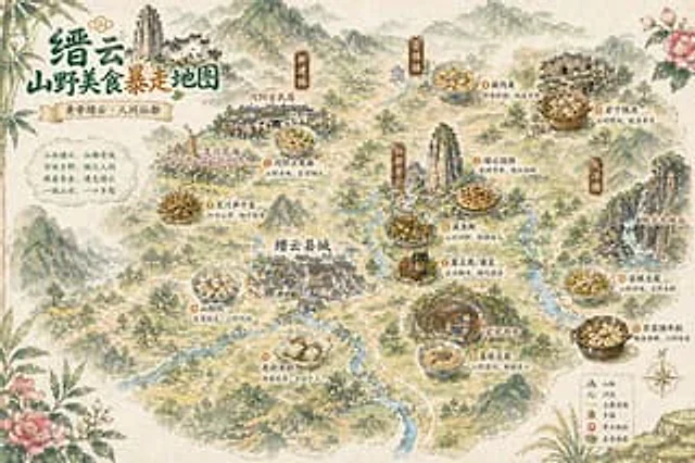 Example generated from “Vintage Chinese Food Map Poster”