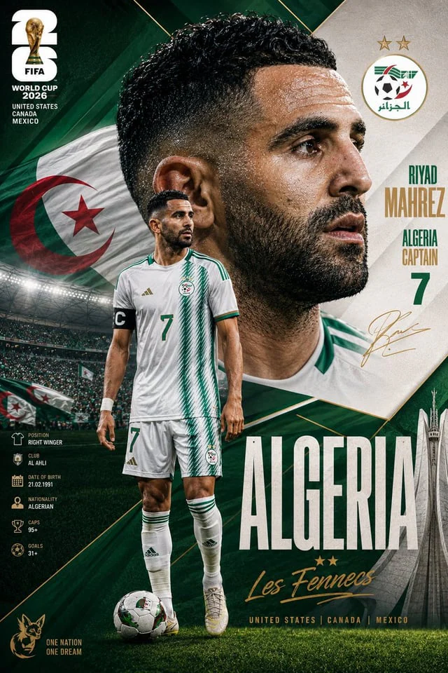Example generated from “Algeria World Cup Captain Poster”