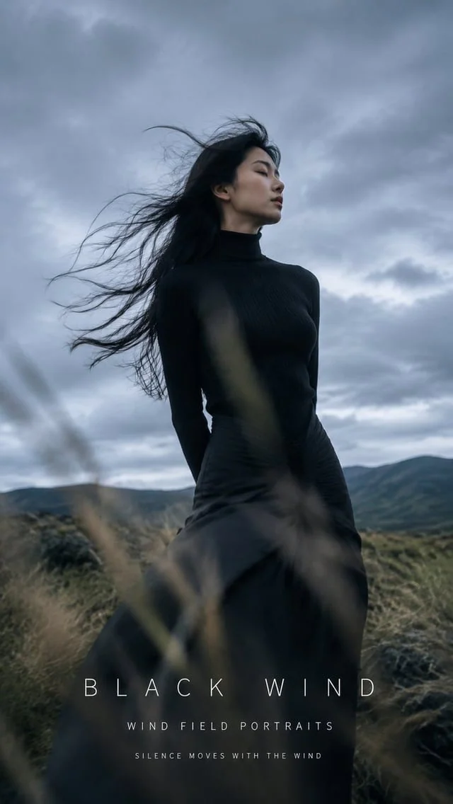 Example generated from “Black Wind Fashion Portrait”