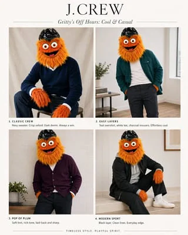 Example generated from “J.Crew Mascot Fashion Editorial”
