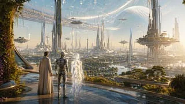 Example generated from “Far Future City with Transparent Humanoid”