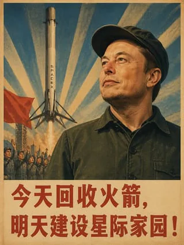 Example generated from “Vintage Chinese SpaceX Propaganda Poster”