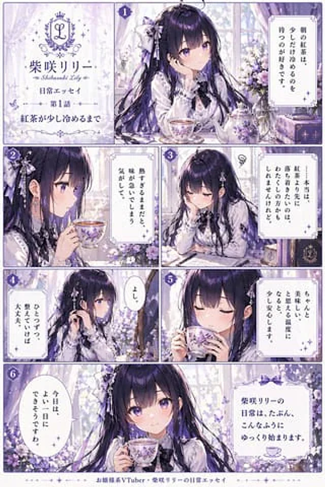 Example generated from “Anime VTuber Daily Essay Comic Page”