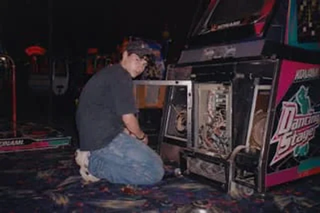 Example generated from “Vintage Arcade Repair Flash Photography”