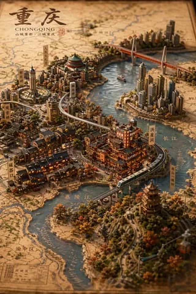 Example generated from “Miniature 3D City Diorama Map”