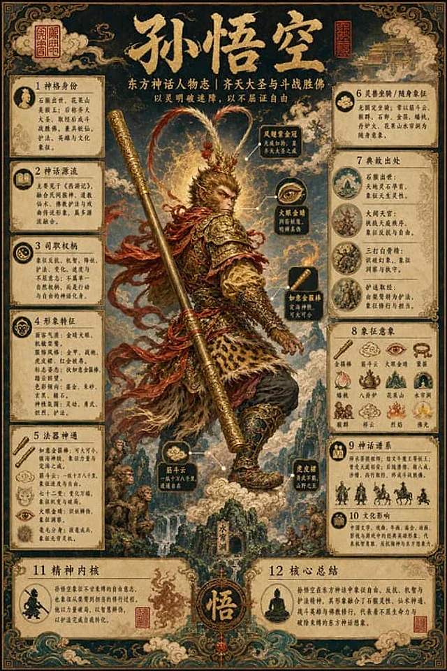 Example generated from “东方神话人物志百科海报”