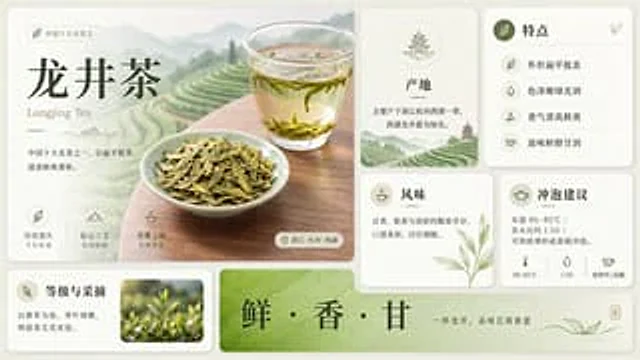 Example generated from “Clean Longjing Tea Infographic Upscale”