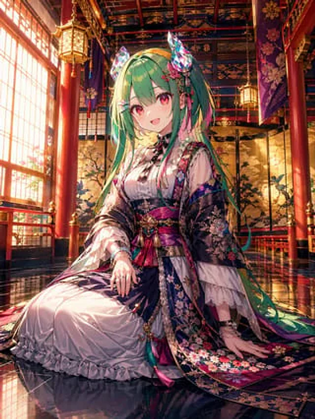 Example generated from “Anime Shrine Princess in Palace”
