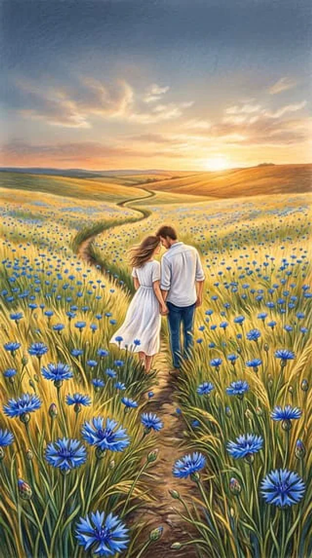 Example generated from “Comic / Storyboard - Colored Pencil Meadow Landscape”