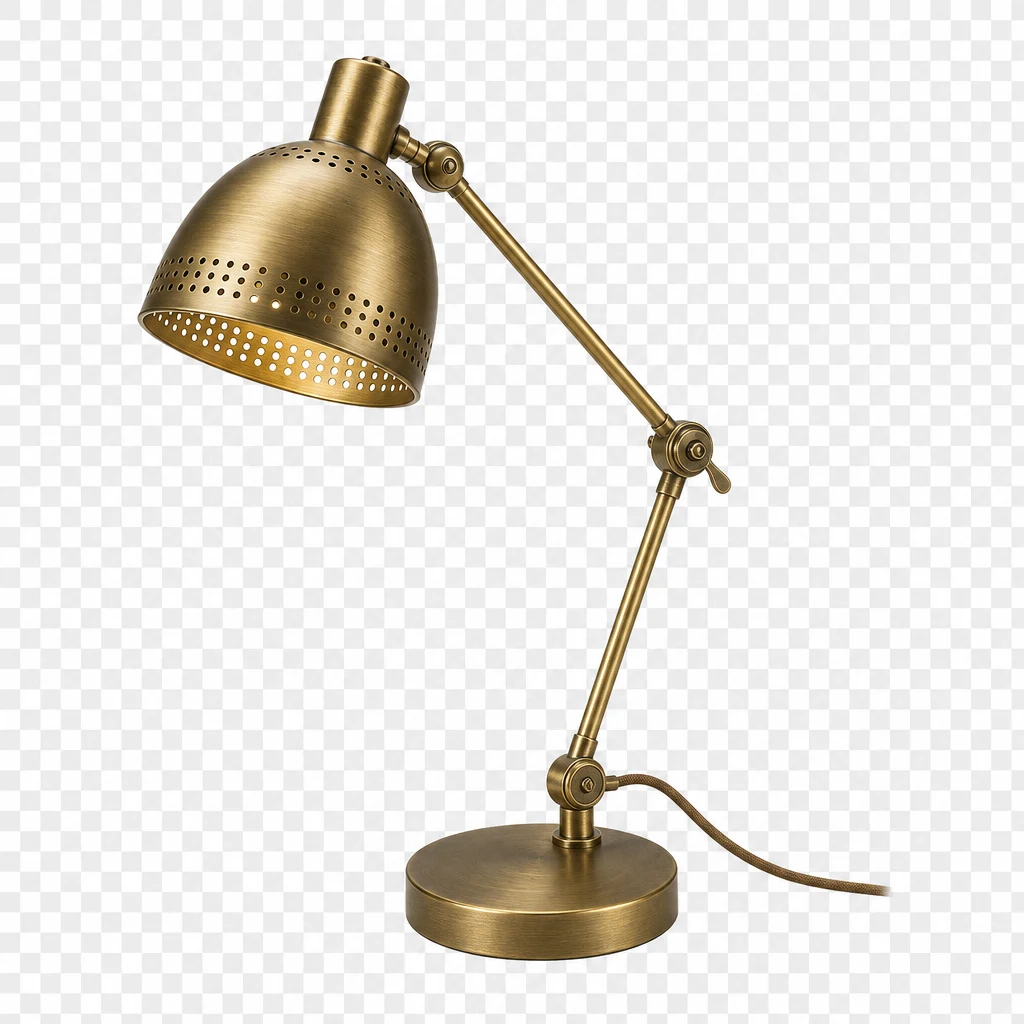 Example generated from “Isolated Brass Desk Lamp Cutout”