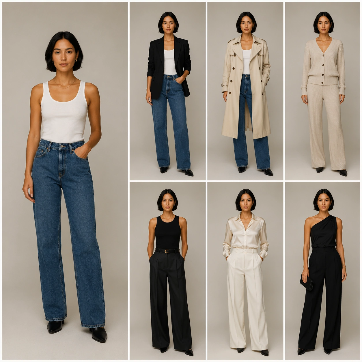 Example generated from “Synthetic Capsule-Wardrobe Consistency Board — ChaosRealmsAI · MIT”