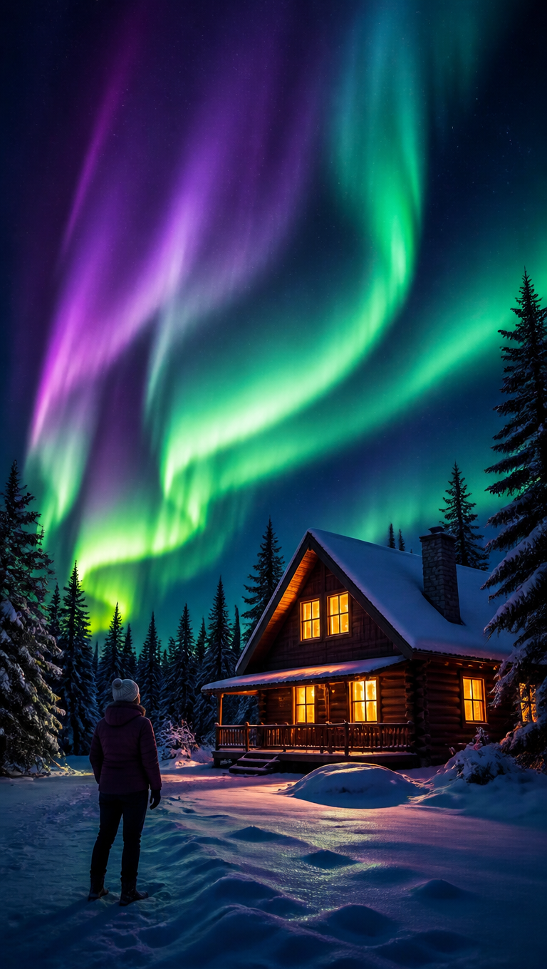 Example generated from “Northern Lights Cabin Night — API Models · CC BY 4.0”