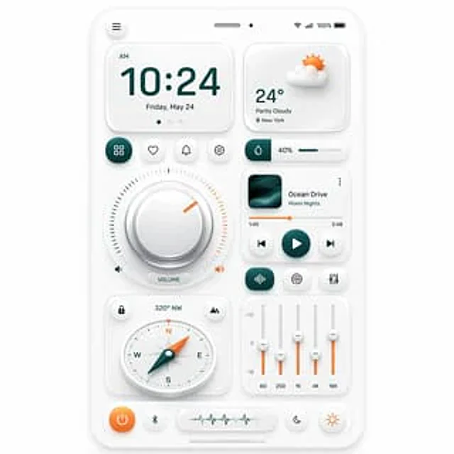 Example generated from “Neumorphic Smart Dashboard UI”