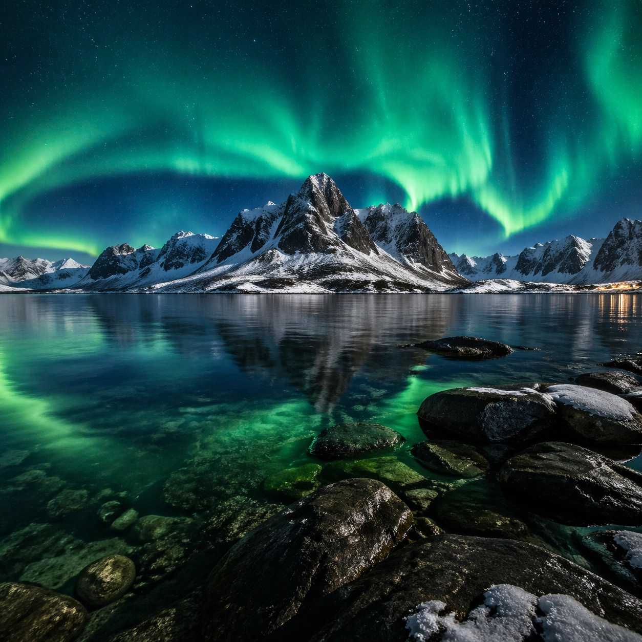 Example generated from “Aurora and Coastal Mountain Landscape Study — ChaosRealmsAI · MIT”