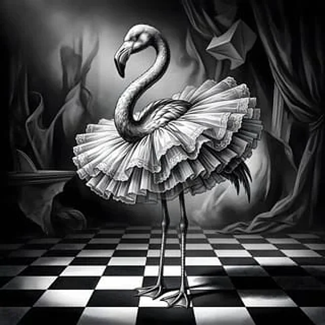 Example generated from “Comic / Storyboard - Surreal Flamingo in Tutu”